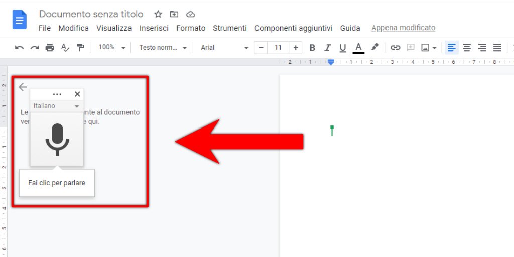 Come usare la Dettatura Vocale con Google Documenti 1