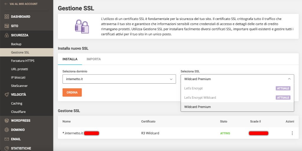 SiteGround Sicurezza Gestione SSL