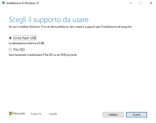 Masterizzare ISO Windows 10 su USB con Media Creation Tool 2
