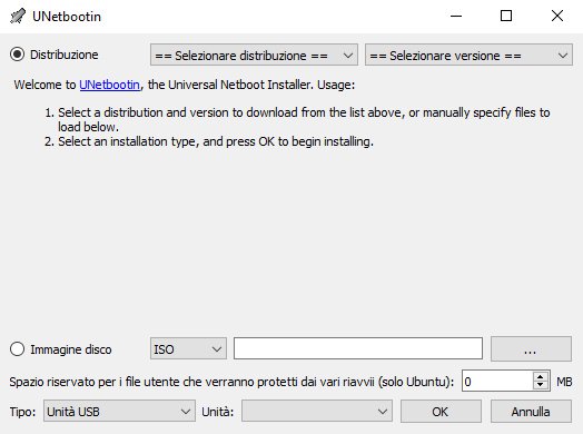 Masterizzare ISO Windows 10 su USB con UNetbootin