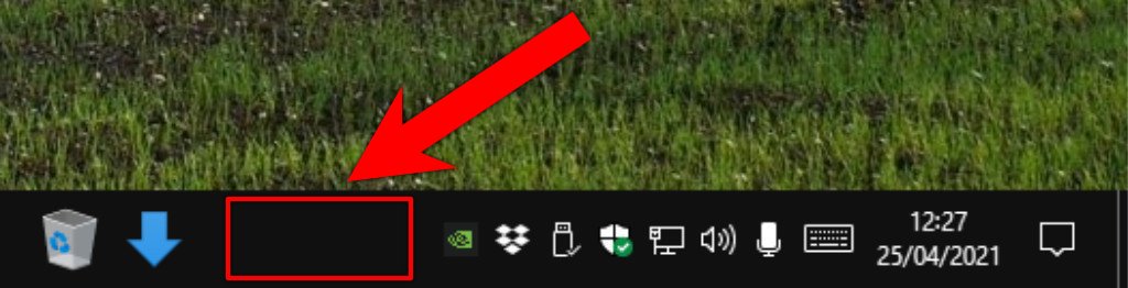 Barra delle applicazioni Windows 10 in basso a destra Icone dove cliccare