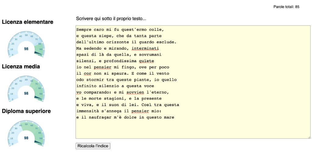 Come calcolare lindice Gulpease di un testo Farfalla Project