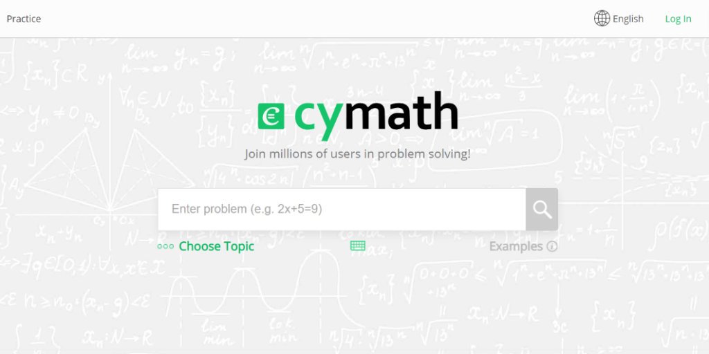 App per risolvere esercizi di matematica Cymath