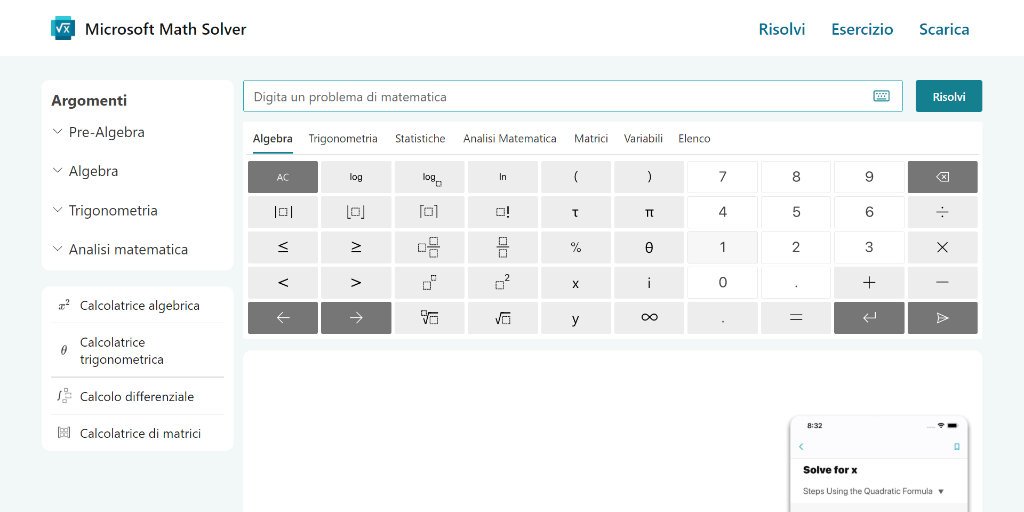 App per risolvere esercizi di matematica Mathsolver