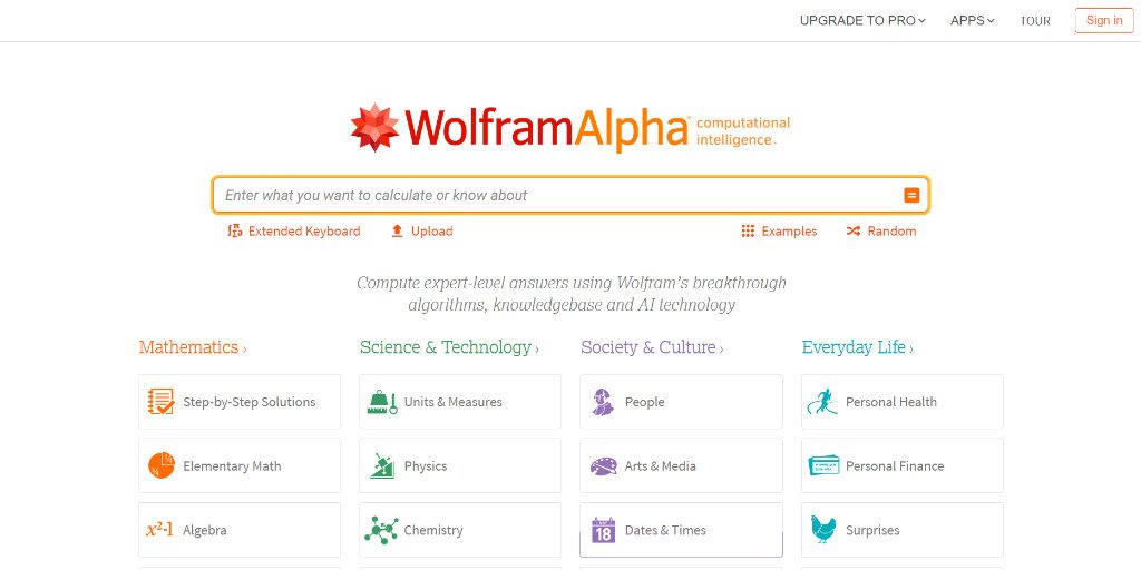 App per risolvere esercizi di matematica WolframAlpha