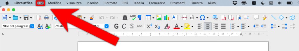 Come creare PDFA su LibreOffice Interfaccia File
