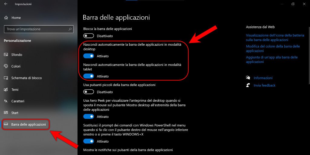 Come nascondere la barra delle applicazioni su Windows 10 2