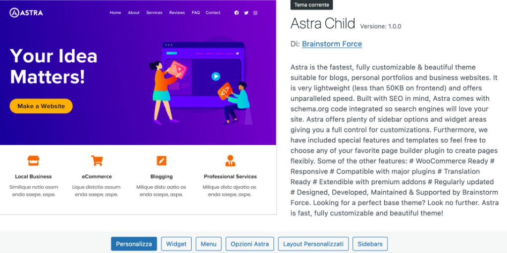 Come installare il Child Theme di Astra su WordPress Astra Child Theme