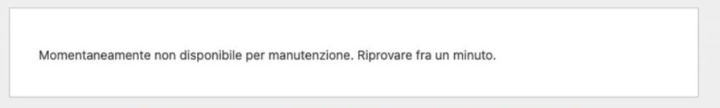 Risolvere lErrore Momentaneamente Non Disponibile per Manutenzione in WordPress Immagine