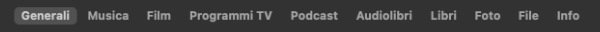 Barra Generali itunes e ios 15.5