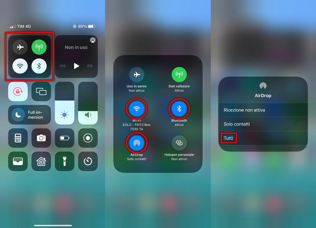 Come utilizzare Airdrop su iPhone Centro di controllo passo per passo attiva tutto per airdrop