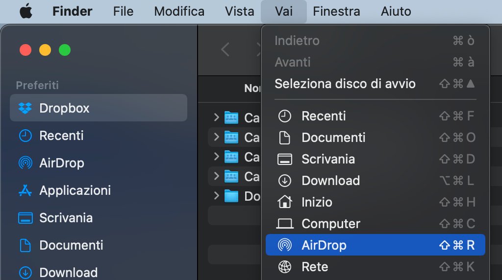 Come utilizzare Airdrop su macbook Finder Vai AirDrop